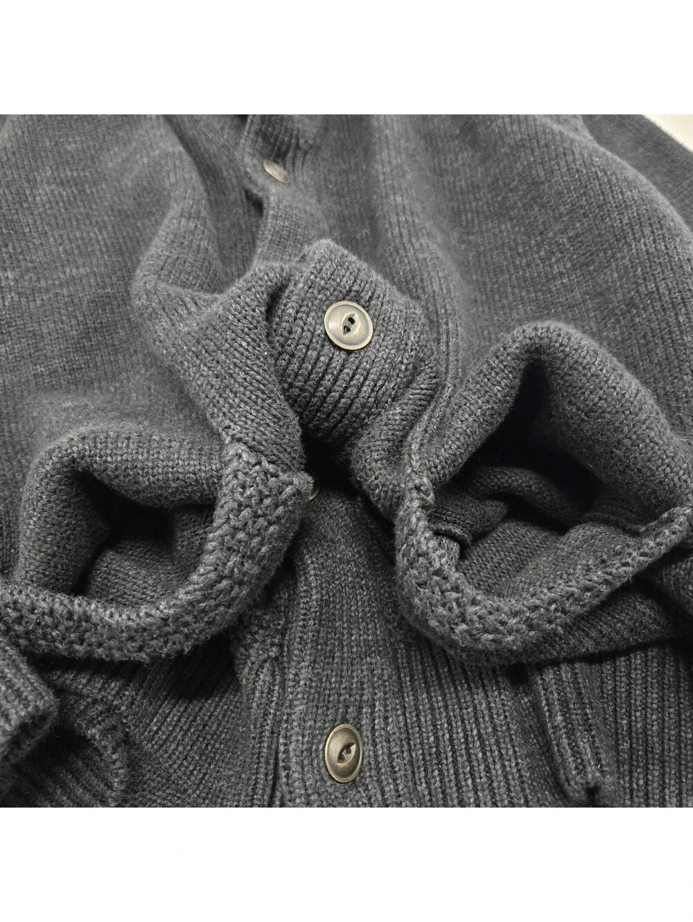 Sz 3XB Polo Ralph Lauren Cardigan Black 100% Cotton Button Up Shawl Sweater EUC